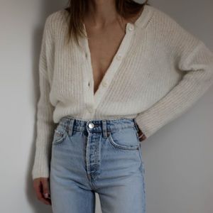 sézane fluffy elys cardigan sweater